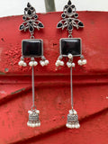 Black chain-drop jhumki