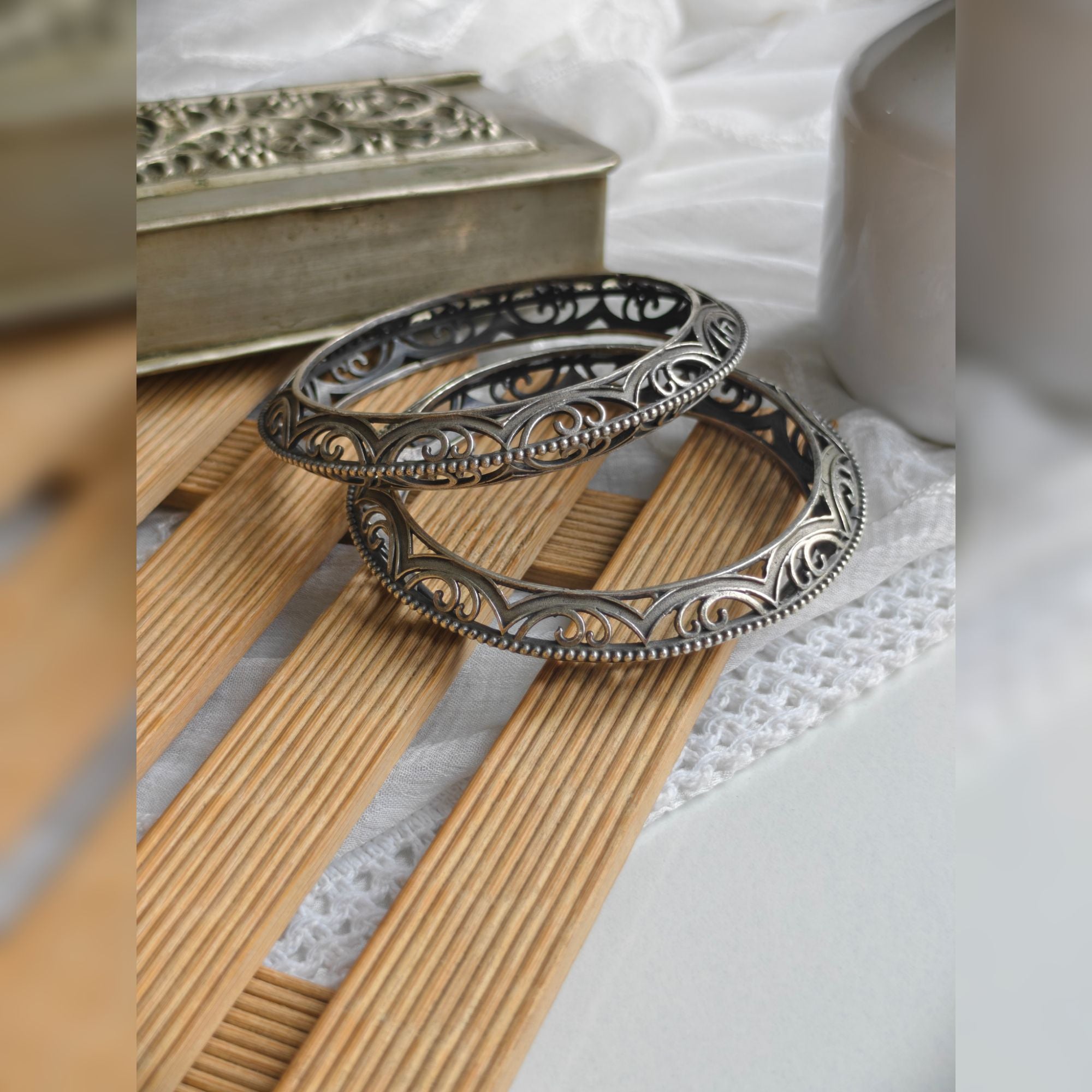 Inaaya Silver Plated Light Weight Brass Bangle Kada