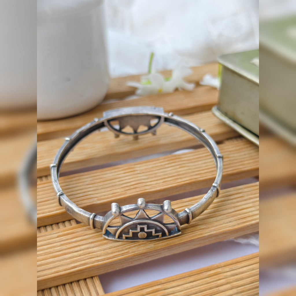 Tarini Brass Silver Plated Kada Bangle