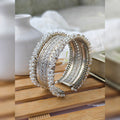 White Silver Plated Light Weight Brass Bangle Kada