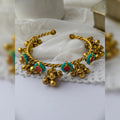 Maahi Golden- turquoise Ghungroo Bracelet