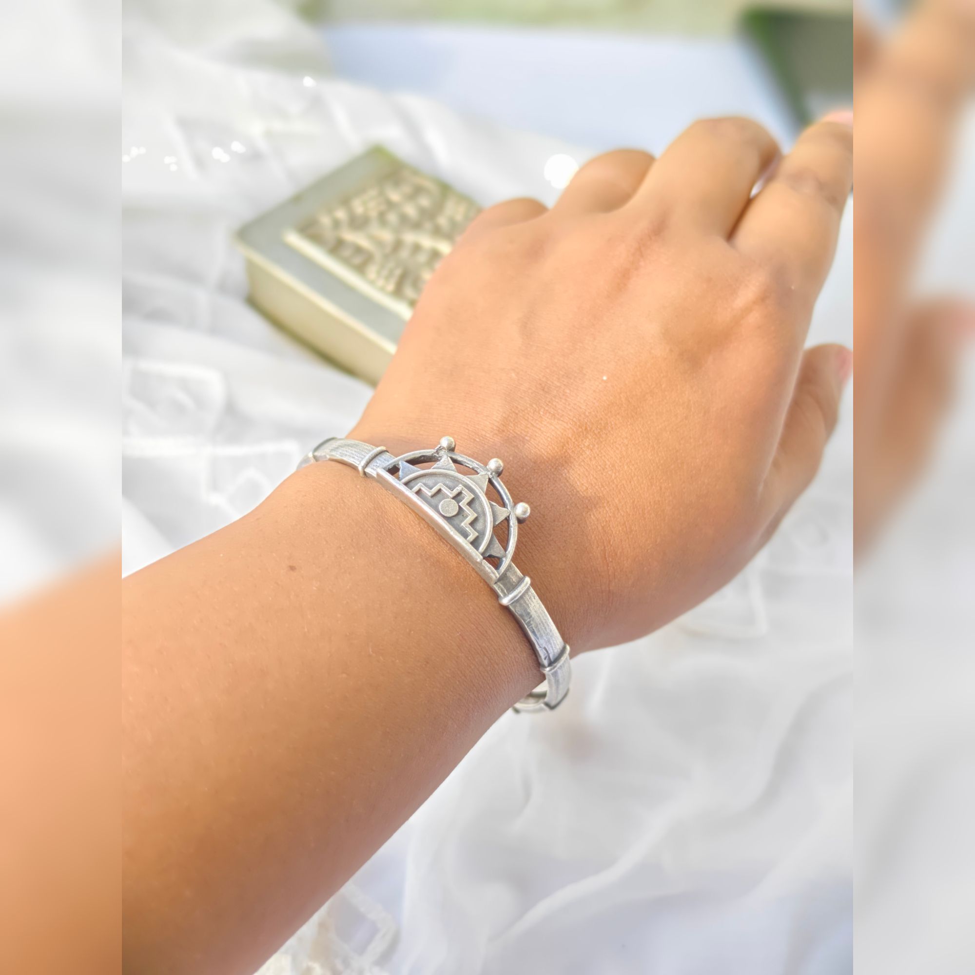 Tarini Brass Silver Plated Kada Bangle