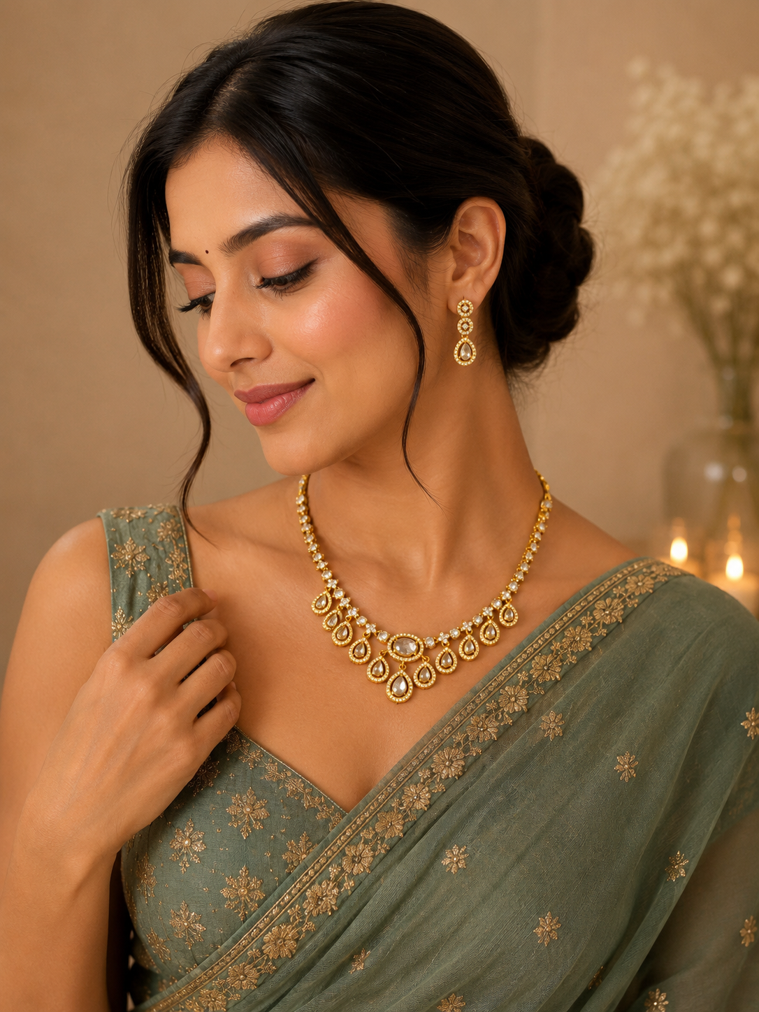 Aabha Teardrop Necklace
