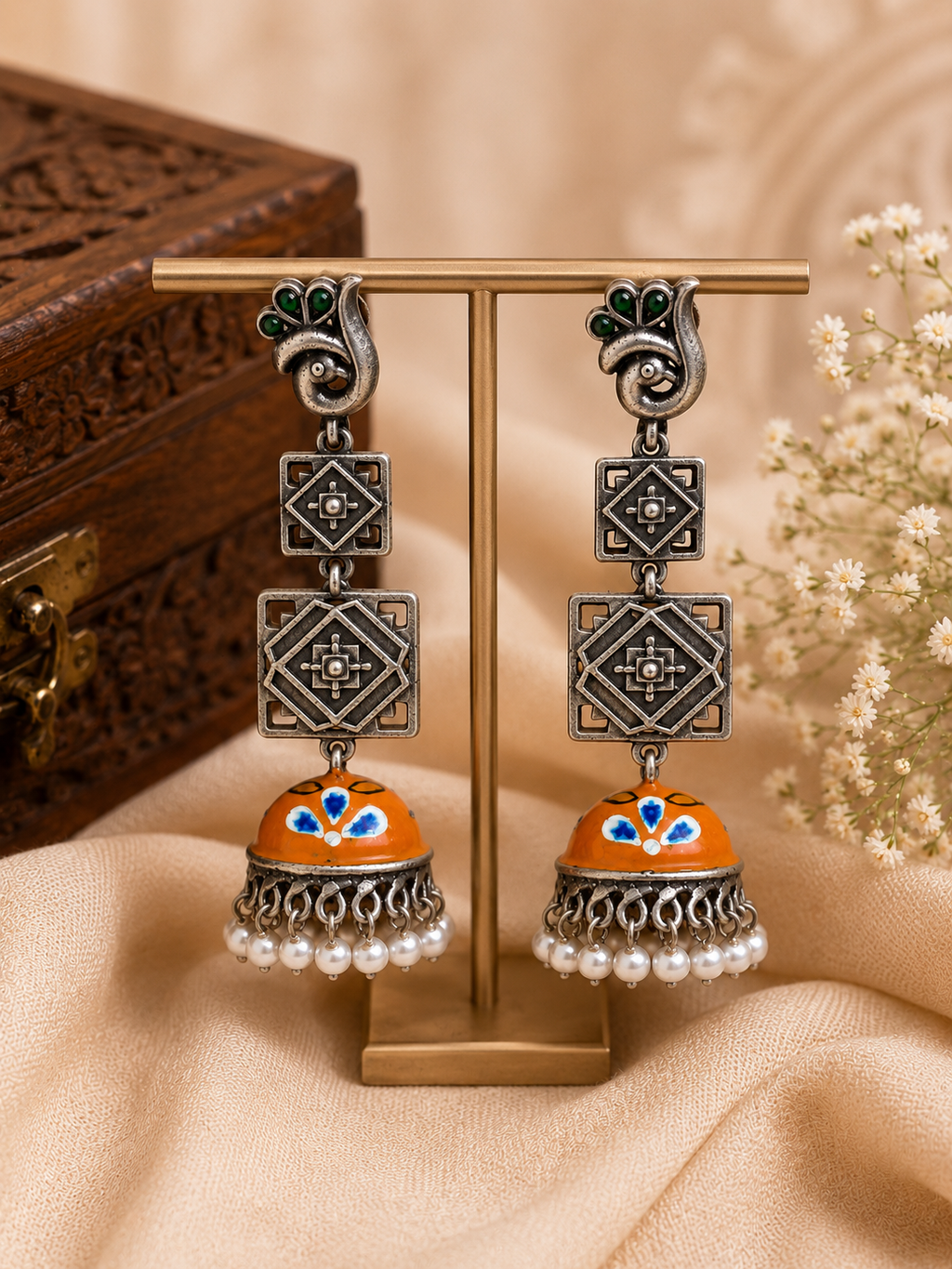 Kesariya Mor Jhumkas
