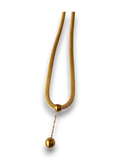 Gold-Tone Mesh Slider Necklace with Adjustable Pendant Charm